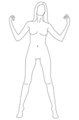 Girl. Abstract minimalistic female bodies. Contemporary art in one line.