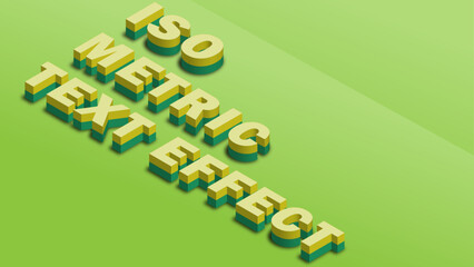 Editable 3d ISO METRIC text effect premium vector. 3d style text effect. Editable text style. Bold 3d style editable text effect. 3d Cartoon template style. Suitable for brand or business.