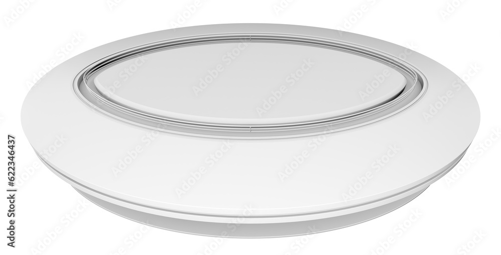 Aufkleber empty white circle table. white background. 3d rendering