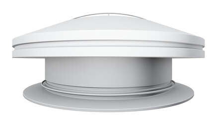 Empty white circle table. White background. 3D rendering