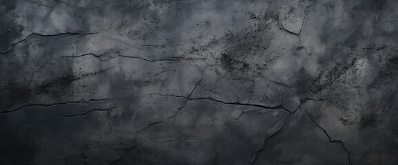 Fototapeta premium Dark grey concrete wall texture background. Panoramic banner with copy space