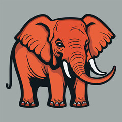 A beautiful elephant vector art illustration