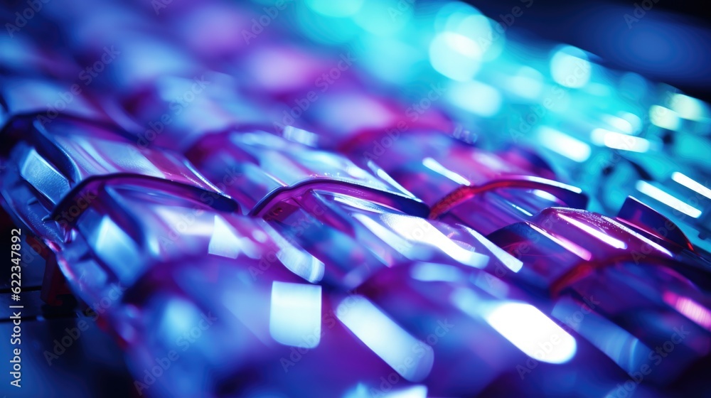 Poster a close up of a keyboard with many glasses on it. generative ai image.