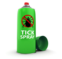 3d illustration of tick spray, over white background