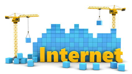 Obraz premium abstract 3d illustration of internet development concept