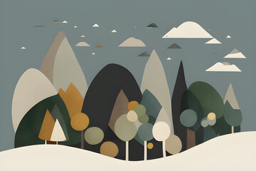 landscape with trees. generative ai