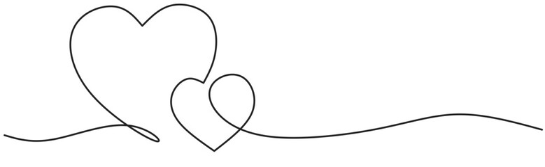 Double heart line art vector illustration © sense