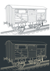 Cattle wagon illustrations