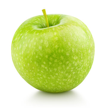 Ripe green apple isolated on white background with clipping path