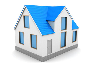 3d illustration of house over white background