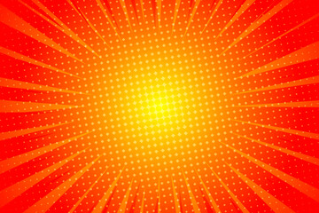 Fototapeta premium Orange Sunburst Pattern Background. Halftone. Rays. Radial. Summer Banner. Vector Illustration
