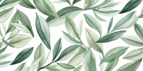 Aromatic Bay leaves Spice Background, Horizontal Watercolor Illustration. Healthy Vegetarian Diet. Ai Generated Soft Colored Watercolor Illustration with Delicious Flavory Bay leaves Spice.