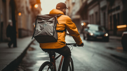 person riding a bike delivery man Generative Ai