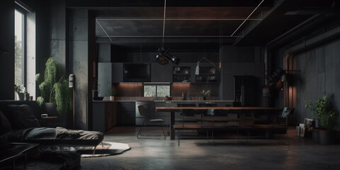 Fototapeta na wymiar home design interior - futuristic interior of a modern living space