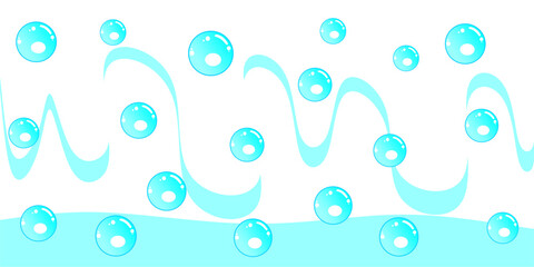 fun background with blue  bubbles for kid