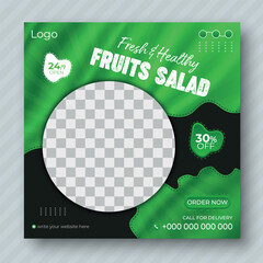 Fruit Salad Social Media Post design Template For Your Business