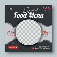 Food Menu Social Media Post design Template For Your Business