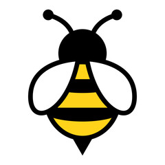 Vector bee icon, simple illustration.