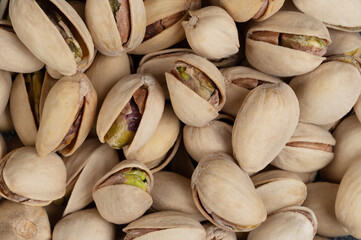 Group of pistachio close up