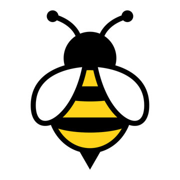 Vector bee icon, simple illustration.