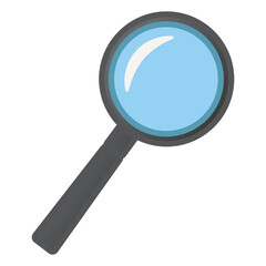 Magnifying Glass in Cartoon Style. Vector Illustration of a Magnifying Glass for School Projects. Education and Stud