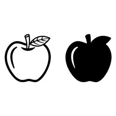 Ripe apple icons. Symbol of Education and Science. Vector Illustration for Farmers Market Menu. Healthy food design