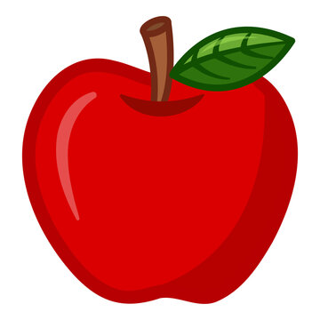 Red Ripe Apple. Symbol of Education and Science. Vector Illustration for Farmers Market Menu. Healthy food design