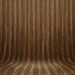 Naklejka premium Curved wooden wall - ideal for display