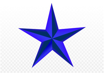 Obraz premium Blue star vector isolated on transparent background. 