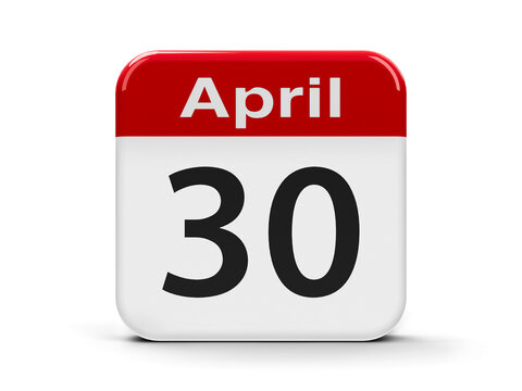 Calendar web button - The Thirtieth of April - International Jazz Day, three-dimensional rendering