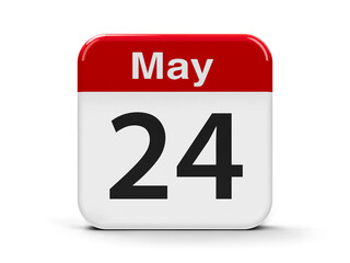Calendar web button - The Twenty Fourth of May - The European Day of Parks, three-dimensional rendering, 3D illustration