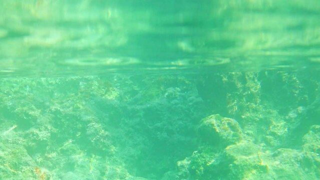 Underwater view of Gemile Island, st. Nicholas island near Fethiye, Turkey