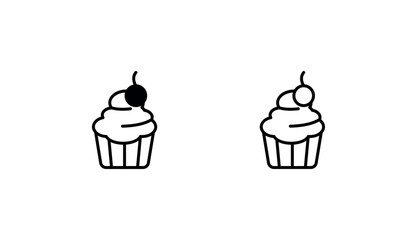 Cup Cake icon design with white background stock illustration