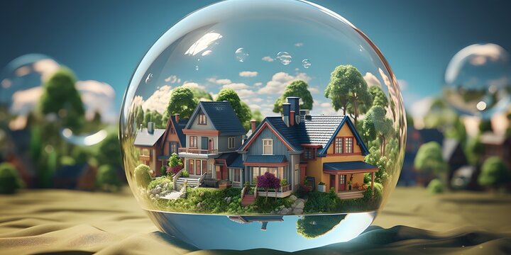 Real estate market bubble. Housing, subprime mortgage crisis of home loans