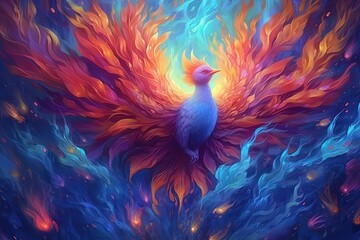 Obraz premium A painting of mythological bird, created with Generative Ai Technology
