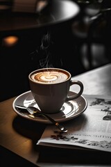 delicious barista cup of coffee, generative ai