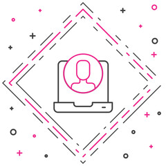 Line Telephone 24 hours support icon isolated on white background. All-day customer support call-center. Full time call services. Colorful outline concept. Vector