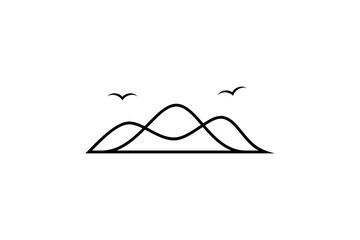 Mountain simple line style logo