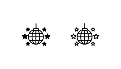Disco Ball icon design with white background stock illustration