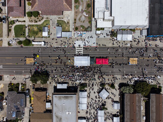 San Jose 5th Street During Obon Festival in 2023 From Above