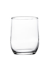 Empty whiskey glass isolated on white reflection