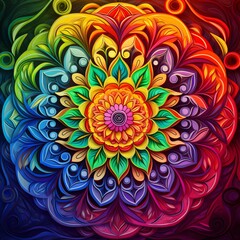 Fototapeta na wymiar Rainbow Mandala