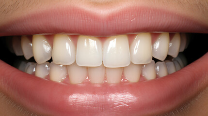 picture of a person showing teeth in the dental shop for use in advertising