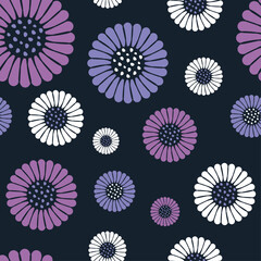 seamless vector pattern with the image of flowers