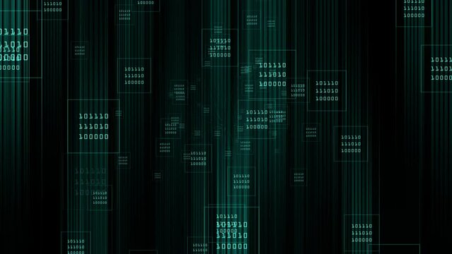 Matrix of light grid travels at speed in cyberspace on animation 