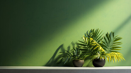 Fototapeta na wymiar Photorealistic Green Wall Decorated with Green Plants. Elegant Nature-Inspired Photography. Generative AI