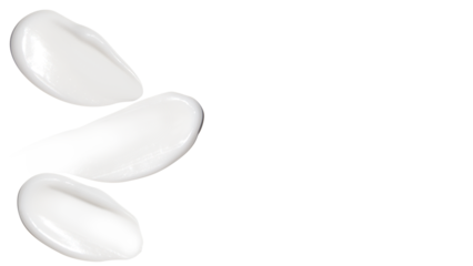 Set, composition of cosmetic strokes, cream, gel, serum clear, on blank background. PNG