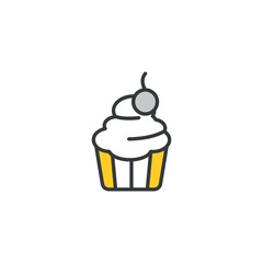 Cup Cake icon design with white background stock illustration