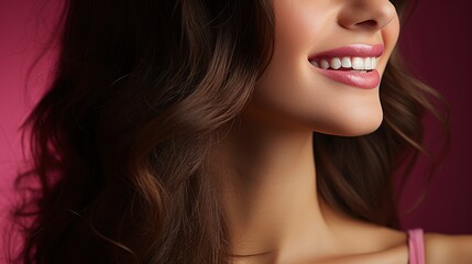 Obraz premium close up of a woman smiling, ai generative