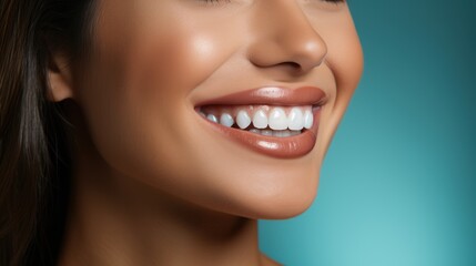 Obraz premium close up of a woman smiling, ai generative